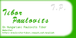 tibor paulovits business card